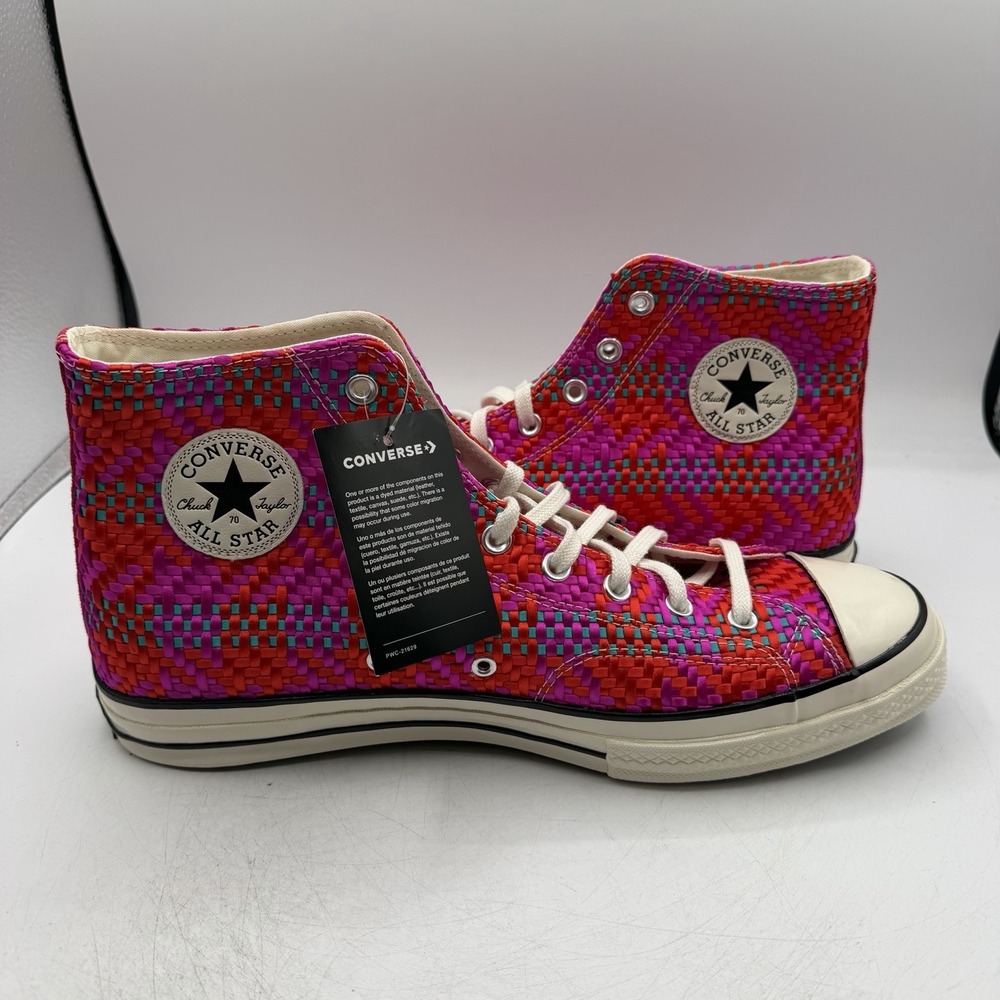 Converse Chuck 70 Hi Culture Weave Shoes Mens 10 Womens 12 Red‎ Pink 167990C - Picture 7 of 11